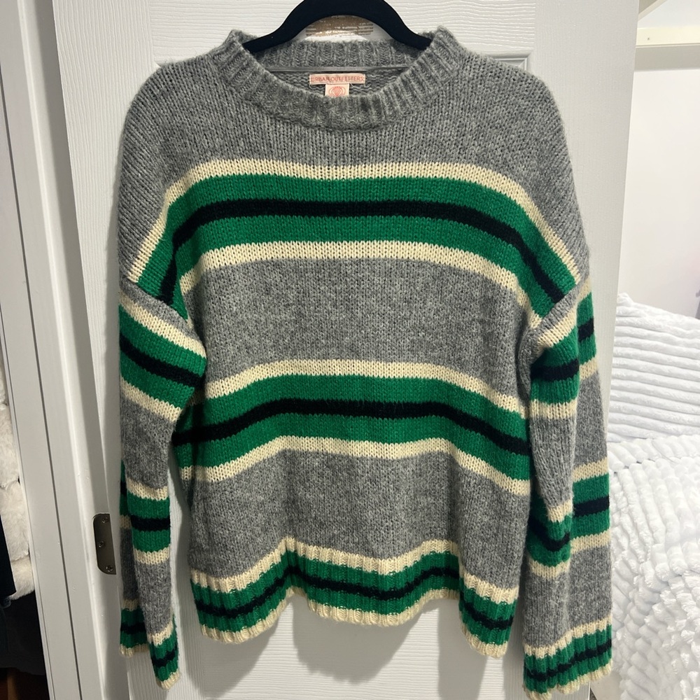 Urban outfitters Gray and Green Striped Sweater